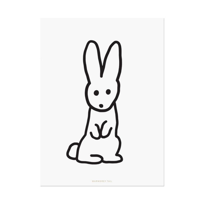 Postkarte - Bunny Line Drawing